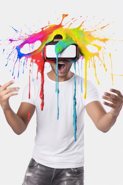 Man vr paint splash Generate Ai