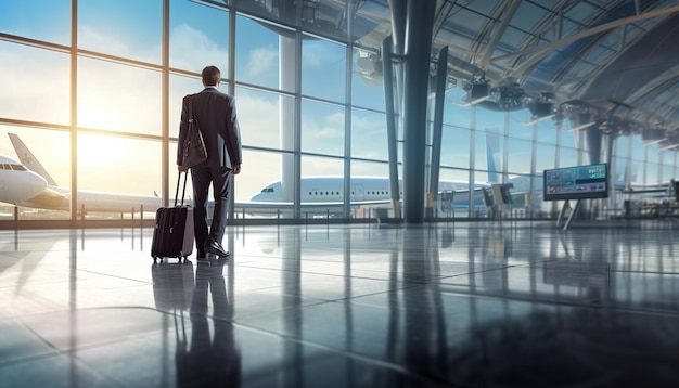 Man Waiting at Airport for departure