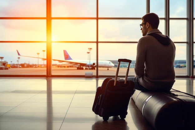 man waiting at the airport