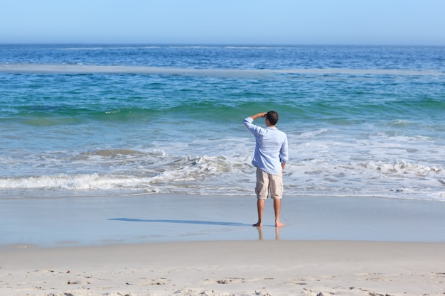 Man walking on the beach