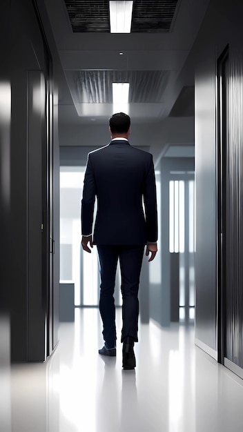 A man walking in corridor