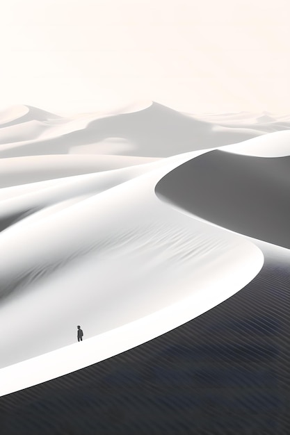 man walking in desert of the dunes