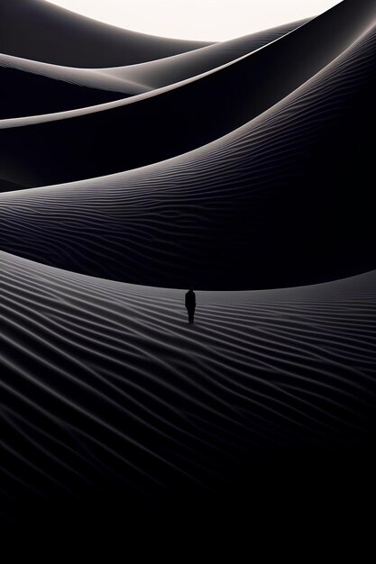 man walking in desert of the dunes