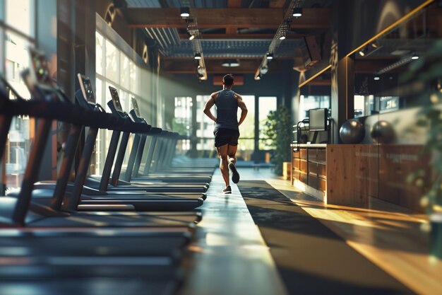 a man walks down a hallway with a shirt that says  gym