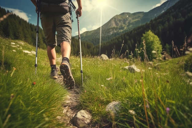 Man Wandelen in Bergen Generatieve AI