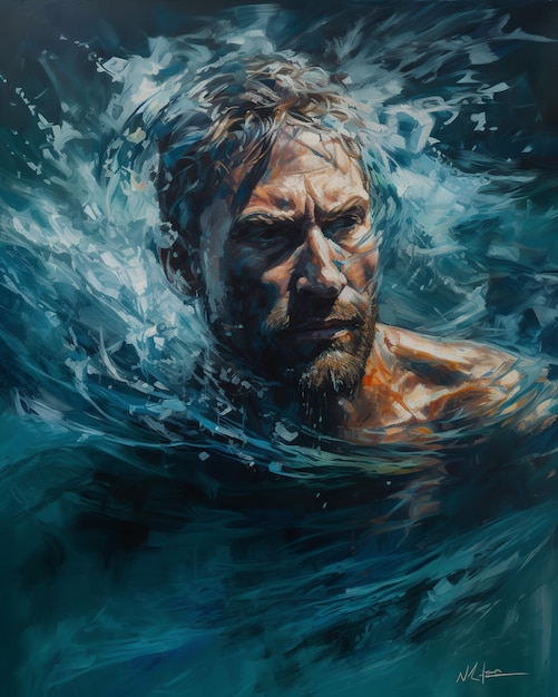 A man in the water