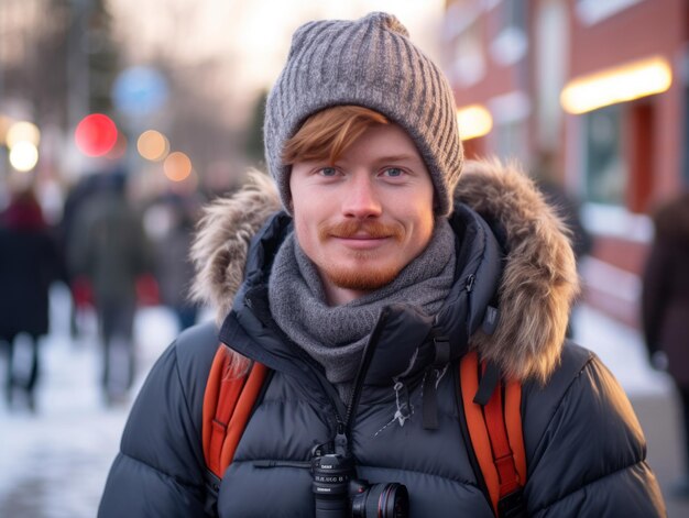 a man wearing a beanie