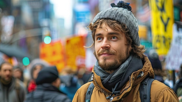 Man Wearing Beard and Scarf