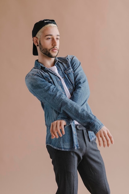 Man wearing a black cap