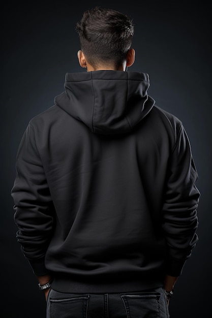 man wearing black hoodie