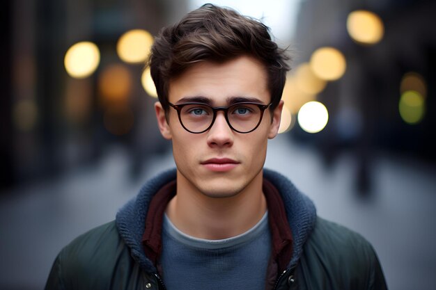 メガネをかぶった男性 コンセプト ファッションアクセサリー メガネのトレンド スマートなスタイルの選択