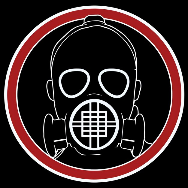 Photo a man wearing a gas mask on a black background