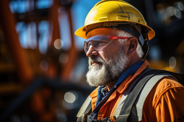 a man wearing a hard hat and a vest