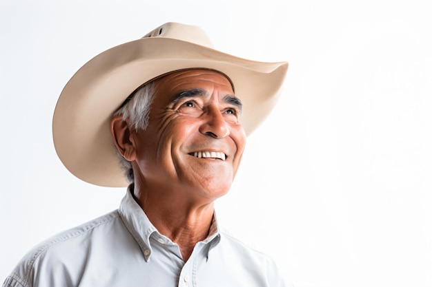 a man wearing a hat and smiling