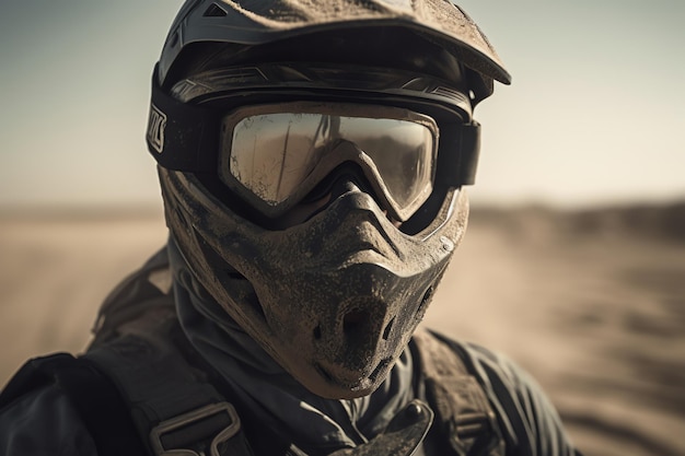 A man wearing a helmet and goggles