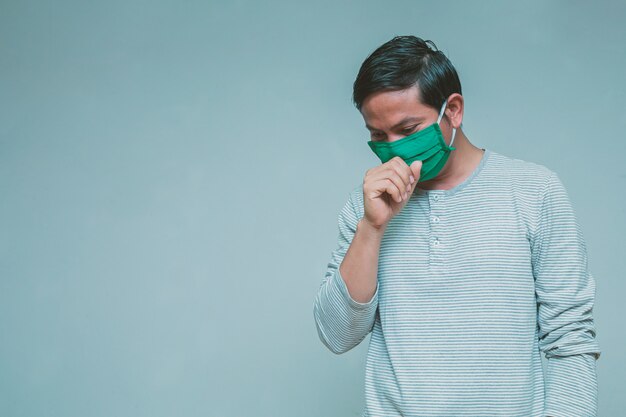 man wearing a mask wearing a headache