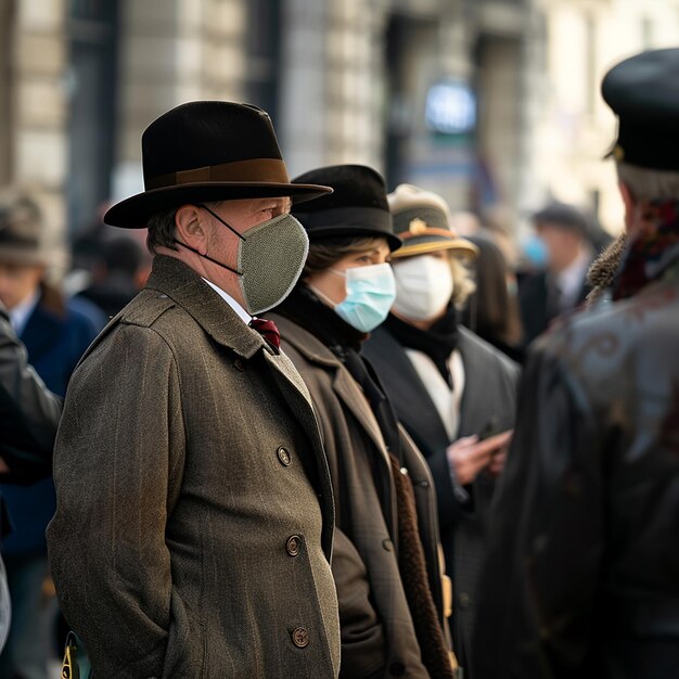 a man wearing a mask with a face mask on his face