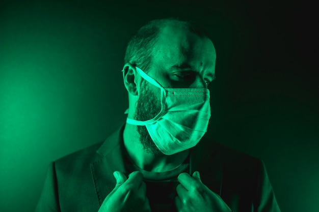 man wearing a medical mask to protect from coronavirus