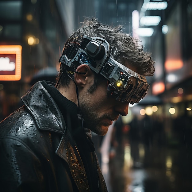 a man wearing a pair of goggles in the rain