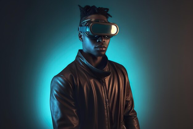 A man wearing a pair of vr goggles