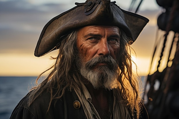 a man wearing a pirate hat