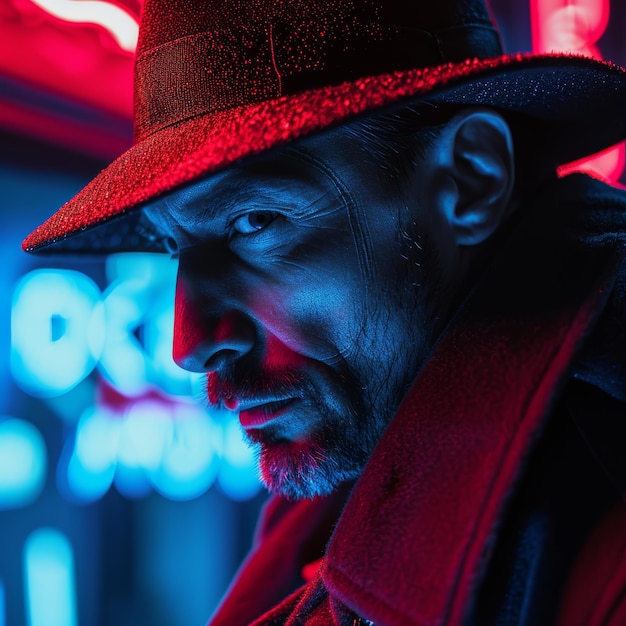 Man Wearing Red Hat and Coat Stands Out in Crowd