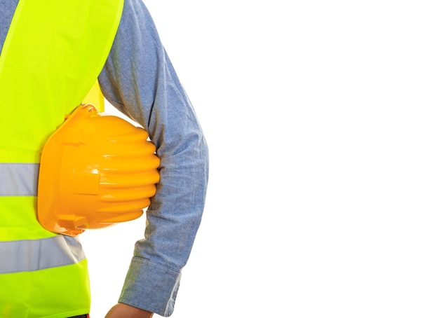 Man wearing safety equipment