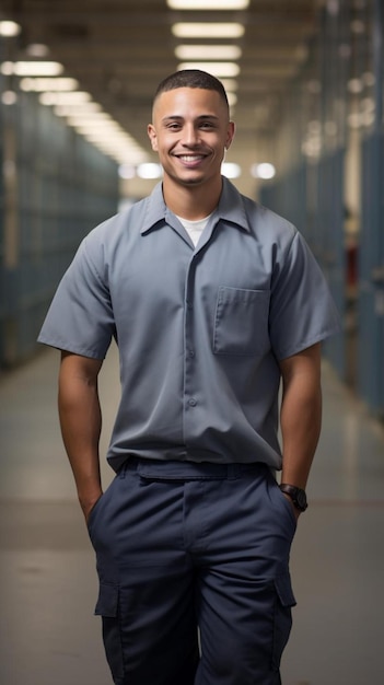 Photo a man wearing a shirt that says  he is smiling