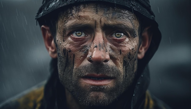 A man wearing a stylish hat up close