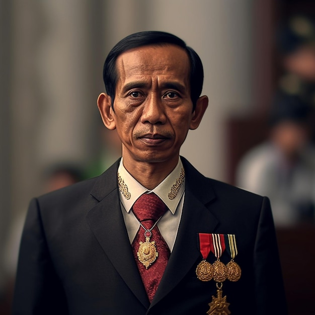 a man wearing a suit with medals on it