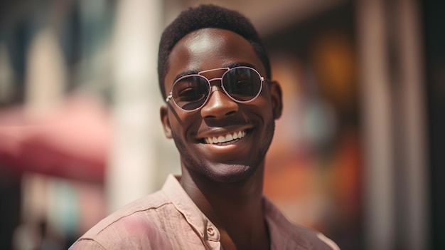 A man wearing sunglasses smiles for the camera.