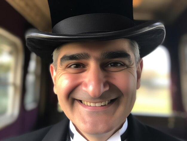 Photo a man wearing a top hat