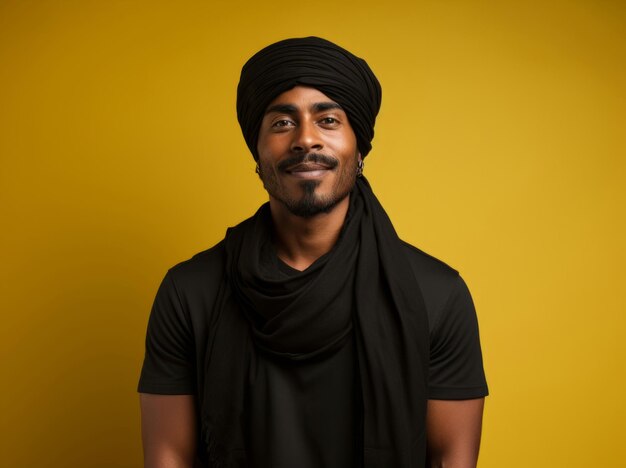 Man wearing traditional headwear studio portrait ethnic religion concept