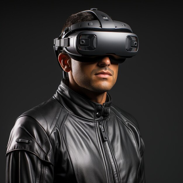 Man Wearing Virtual Reality Headset