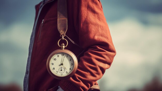 A man wearing a watch with the number 1 on it