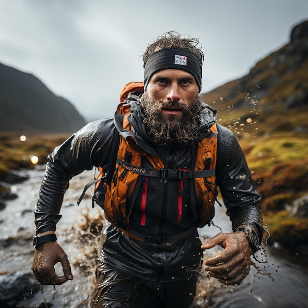 Photo a man wearing a wet suit with the number 17 on it