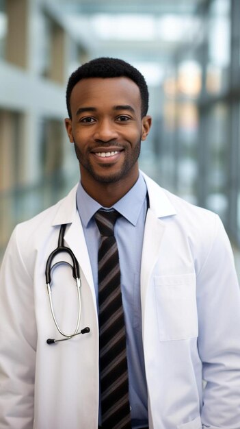 a man wearing a white lab coat and a stethoscope