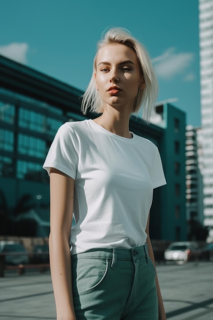 Man wearing a white t shirt