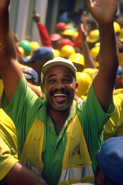 a man wearing a yellow shirt with the number 7 on it