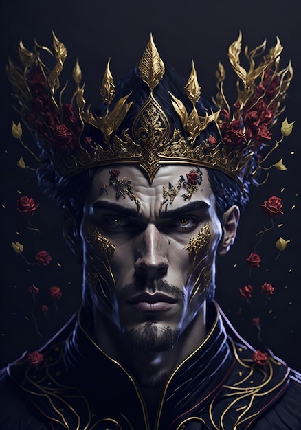 The man wears a golden crown Generative AI