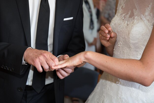 Man wears a ring to his future wife