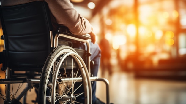 man in a wheelchair side view without face