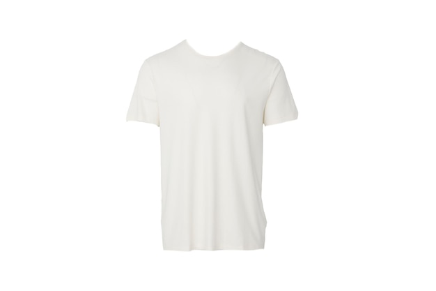 Man on white background copy space on tshirt