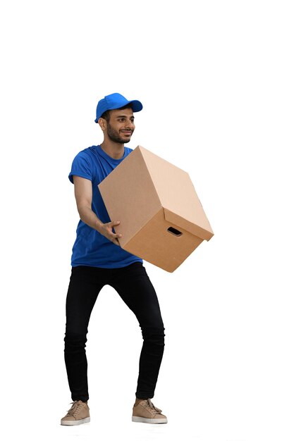 A man on a white background with box