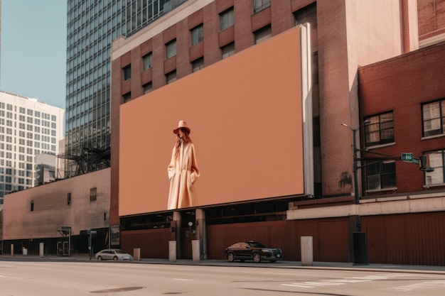 Photo a man in a white coat and hat on a city street generative ai image