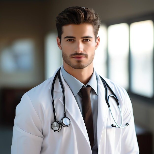 Photo a man in a white coat