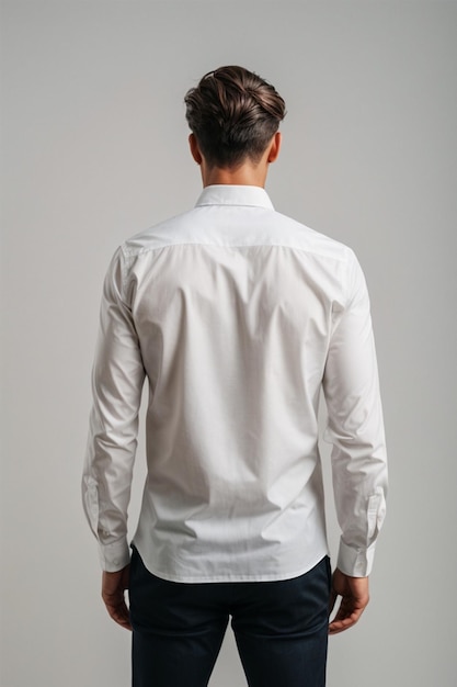 Man in a white shirt rear view