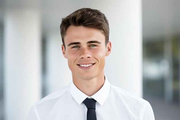 Photo a man in a white shirt and tie smiling