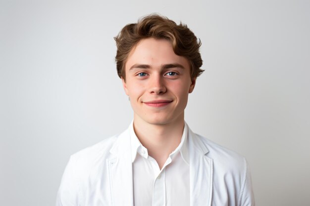 a man in a white shirt and tie