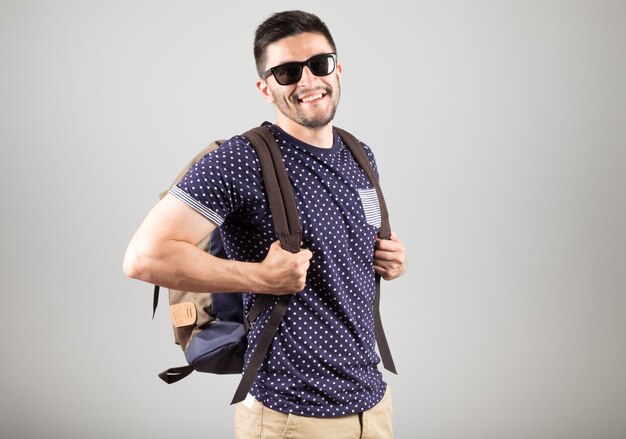 Man with backpack